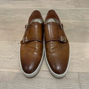 Santoni Men’s Brown Double Monkstrap shoes, US 12